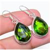 Buona Aspetto Peridoto Topazio Gemma 925 Argento Sterling Mano Orecchino X-76