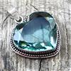 Pendente Fatti A Mano In Argento Sterling 925 Con Gemma Di Acquamarina Apatite