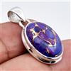 Buona Look Viola Rame Turchese Gemma 925 Argento Sterling Fatto a Mano Ciondolo