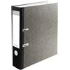 Exacompta - Cod. 9074B - 1 Raccoglitore a leva PREM'TOUCH® con anelli a D - Dorso 80mm in balacron nero - Carta marmorizzata grigio - Formato esterno 29x32cm per A4