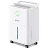 KNKA Deumidificatore KNKA, 9 l/giorno, deumidificatore elettrico, deumidificatore silenzioso con tubo di scarico, 45 m² (120 m³), timer 24 ore, controllo dell'umidità, per appartamenti, camere da letto