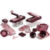 Genius Nicer Dicer Fusion Smart, 23 pezzi, include Nicer Twist Smart, per tagliare fette, dadi, spirali, listarelle rosso rubino