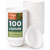 HAAGO 100 Ciotole in Canna da Zucchero 350 ml / 12 oz - Compostabili Monouso, Resistenti a Perdite e Grasso, Usa e Getta per Feste, Zuppe, Dessert, Gelato e Catering