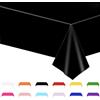 POPOYU Tovaglia usa e getta nera per feste, colore nero, per feste, tovaglia usa e getta nera, tovaglia nera per bambini, con elefanti blu, decorazioni per la tavola