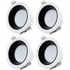 EACLL Faretto LED da incasso 7 W, piatto rotondo, equivalente 75 W, bianco neutro, 4000 K, 18 mm, antiriflesso profondo, 800 lm, foro Φ75 mm, IP44 AC 230 V, set di 4, non dimmerabile, faretto per