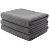 Aniease - Strofinacci da cucina, in microfibra, super assorbenti, ad asciugatura rapida, trama a nido d'ape, set di 3 panni per la pulizia, Cotone 80% poliestere. Poliestere, Grigio, 40CMx60CM