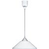 Trio Leuchten 301400101 Diego Lampada a Sospensione, E27 max.60W, Ø 30cm, lunghezza 125cm, vetro rigato bianco