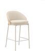 La Forma Sgabello Eamy di pelle sintetica beige, impiallacciatura in frassino finitura naturale 65 cm