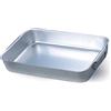 Baldassare Agnelli Pentole Agnelli ALMA15040 Rostiera Rettangolare Alta Pesante ad Angoli Tondi con 2 Maniglie Snodate senza Rivetti, in Alluminio, 40x28x8 cm, Argento