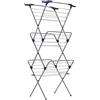 SONGMICS Stendibiancheria Verticale a Torre, Stendino Pieghevole e Salvaspazio, Struttura in Acciaio, 46 x 70,5 x 155 cm, Stenditura di 20 m, Uso Interno ed Esterno, Grigio LLR720G01