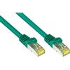 Good Connections Cavo patch RJ45 con cavo grezzo Cat.7 e protezione naso a scatto (RNS®), S/FTP, PiMF, senza alogeni, 600MHz, OFC, verde, 10m, Good Co