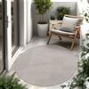 Paco Home Tappeto per interni ed esterni a trama piatta monocolore moderno resistente alle intemperie per terrazza cucina dimensioni 160 cm rotondo