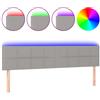 vidaXL Testiera LED Grigio chiaro 160x5x78/88 cm Tessuto