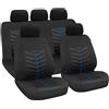 LAMPA Set di coprisedili rapidi in poliestere nero/blu con imbottitura in schiuma per auto