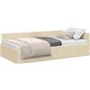 vidaXL Struttura letto ad angolo con testiera crema 80 cm x 200 cm tessuto
