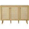 Skokliz Credenza Cucina, Mobile Cucina con 2 Armadietti, Credenza Buffet con Ripiani Regolabili, 3 Ante, Stile Moderno, per Soggiorno, Sala da Pranzo, 120x40x82cm