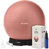 Retrospec Luna - Palla da yoga da 55, 65 o 75 cm, per allenamento, stabilità, gravidanza, con pompa e base, per ufficio e palestra a casa