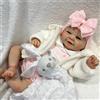 kgniess me Bambole Reborn Femmina 19 pollici Lavabili a Mano corpo in Vinile Morbido, Bambola Originali Reborn Sembra un vero Bambino (Ragazza con gli occhi aperti)
