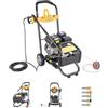 Goddlgjik 7,5 CV Idropulitrice a Scoppio 4 Tempi 200 Bar Idropulitrice Professionale Portatile con 5 ugelli | Idropulitrice Benzina Auto Giardino Autoadescante con tubo da 10 m | 3400RPM 9 LPM