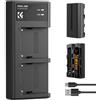 K&F CONCEPT NP-F550 Due batterie da 2200mAh e kit di caricabatterie LED compatib
