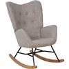 MEUBLE COSY Sedia a Dondolo Moderna Poltrona Relax con Braccioli E Alto Schienale per Soggiorno, Grigio, 71x85x97cm