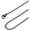 FOCALOOK Collana Uomo Donna Acciaio 2 mm Sottile Catena Sottile Rolo in Acciaio Inossidabile Catena di Ricambio per Pendente Catenina Uomo Nera Rolo 71cm+5cm Collana Girocollo Nera Regalo Natale