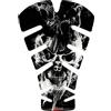 BIKE-label Adesivo per serbatoio 3D per moto, motivo teschio, fiamme, colore bianco - grigio, X501108VA