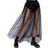 XFSRG Gonna Donna Elegante Trasparente Lunga con Stelle per Feste e Serate Moda Estiva Abbigliamento Femminile (M)