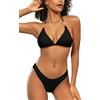 SHEKINI Bikini Donna Sexy Triangolo Costume da Bagno Donna 2 Pezzi Halter Bikini Set(M, Arancione)