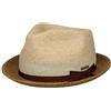 Stetson Cappello di Paglia Contrast Brim Player Donna/Uomo - Cappelli da Spiaggia Sole Giardiniere con Nastro in Grosgrain Estate Primavera/Estate - XL (60-61 cm) Natura