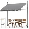 YEAUPE PRO Tenda da Sole a Bracci con Manovella | Protezione Balcone, Regolabile, Senza Forare, a Manovella | Tenda resistente per Esterno ai raggi UV e regolabile in Altezza | Grigio (300 x 180 cm)