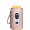 Keenso Scalda Biberon USB, Schermo LCD con Temperatura Precisa per il Riscaldamento del Latte di Calore per la Casa Fuori Dall'automobile (Rosa)