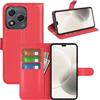 Fertuo Cover per Honor 400 Smart, Custodia Portafoglio Cover a Libro in Pelle Flip Case Sottile con Silicone Bumper, Fibbia Magnetica, Porta Carte e Kickstand, Rosso
