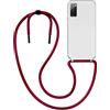 MyGadget Cover per Samsung Galaxy S20 FE - Custodia con Corda - Case con Cordino Trasparente Antiurto con Laccio | Tracolla - Practical Stylish - Bordeaux