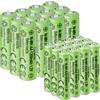 CICMOD - Batterie Ricaricabili AA AAA 24Pcs, Ni-MH Pile ricaricabili 1,2V, 12 x AA Batterie ricaricabili 1200mAh e 12 x AAA Batterie ricaricabili 600mAh per luci solari da Giardino