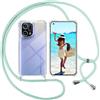ISOI Cover con Cordino per Oppo Find X5, Custodia Trasparente con Collana Tracolla Laccio Collo Ultra Sottile Morbido TPU Silicone Antiurto AntiGraffio Antiscivolo Case, Verde