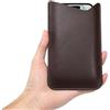 MDJYMYZ Custodia in Pelle per Telefono, Fondina Porta Cellulare Uomo 6.9 Borsa Cuoio Smartphone, Calzini Piccola Fondina Verticale Phone Sock per Samsung Galaxy S25 S24 S23 S22 Ultra, Marrone