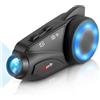 MAXTO Moto Bluetooth Intercom MAXTO M3 moto Casco auricolare e fotocamera Kit sistema di comunicazione 1000M 6 Piloti interfono Wireless Interphone (Siri Google Assistant/Impermeabile/GPS/TF Max 128G)