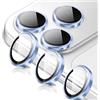Oelrstfe Pellicola Fotocamera per iPhone 17 Pro Max,Posteriore Obiettivo Protezione Vetro Temperato,HD Trasparente Lente Schermo,Durezza 9H Anti-graffio Ultra Resistente Camera,Blu
