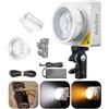 GODOX ML100Bi Luce Video LED Portatile da 100W, Bi-Color 2800-6500K COB, Supporta Alimentazione DC/batteria V-mount/USB-C Power/Bank, TLCI 97 CRI 98