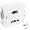 XMSJSIY VGA a AV RCA Convertitore Composito Scatola Adattatore Adattatore con Cavo di Alimentazione USB HD 1080P Audio Video Converter PC a TV Set Top Box