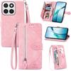 Fertuo Cover per Honor 400 Smart, Custodia a Libro in Pelle PU Flip Case con Porta Carte, Chiusura Magnetica e Cinturino [Disegni di Fiori] Portafoglio Interno Silicone Antiurto, Rosa