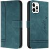 Bravoday Cover per iPhone 14 PRO, Flip Custodia in Pelle PU Portafoglio Custodia per iPhone 14 PRO, con Slot per Schede, Verde