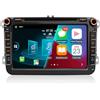 NUOTIAN Autoradio 9'' Android 13 per Golf 5/6, VW T5, Polo 6R, 4 GB + 64 GB Wireless CarPlay, Android Auto, DAB integrato, 2 Din, 8 Core, 4G, Navi, BT5.0, WiFi, USB, FM, TPMS, OBD2, controllo vocale