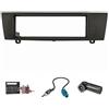 tomzz Audio 2404-035 Set di pannelli radio compatibili con BMW Serie 1 E87 Serie 3 E90 Z4 E89 nero con adattatore Quadlock ISO, adattatore antenna Fakra DIN ISO