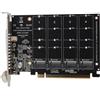 Dilwe Scheda Adattatore 4Porte M.2 NVMe SSD a PCIE X16 M Key, Scheda di Espansione del Lettore Convertitore Disco Rigido, PCIE a NVME 4 Alloggiamenti, m.2 M Key SSD a PCIEx16 Scheda di Espansione