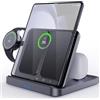 Qoosea 15W Caricatore Wireless con Samsung Z Fold 5/4/3/2, Stazione di Ricarica Wireless per Galaxy Z Flip/S24/S23/S22/iPhone/Google, Caricabatteria Senza Fili con Galaxy Watch 6/5/4/Active/Buds