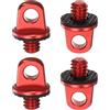PATIKIL 4pz 1/4 Fotocamera Collo Cinghia Vite Supporto Gomma Rosso | per Polso Spalla Cinghia Fascia, Rapido Installazione, Fotocamera Viti, Rondella