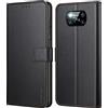 Ganbary Cover Xiaomi Poco X3 NFC / X3 Pro, 360 Protettiva Caso in PU Pelle Premium Portafoglio Custodia per Xiaomi Poco X3 NFC / X3 Pro, [Kickstand] [Slot per Schede]-Nero