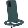 MyGadget Cover per Samsung Galaxy S20 - Custodia con Corda - Case con Cordino Opaca Antiurto | Bumper con Laccio | Tracolla - Practical Stylish Verde scuro